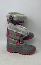 Load image into Gallery viewer, Dream Pairs Girls Forester Gray Pink Leather Ankle Waterproof Snow Boots Size 6
