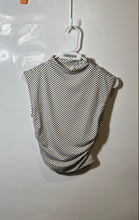 Load image into Gallery viewer, H&amp;M Womens Black White Striped Turtleneck Pullover Cropped Blouse Top Size Small
