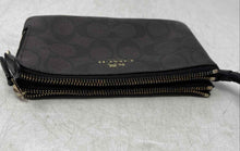 Load image into Gallery viewer, Coach Womens Brown Signature Print Inner Pockets Zipper Wristlet Wallet
