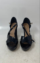 Load image into Gallery viewer, Beira Rio Womens Black Leather Ankle Strap High Block Platform Heels Size 5
