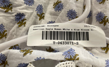 Load image into Gallery viewer, American Eagle Outfitters Womens White Blue Floral Short Sleeve Blouse Top Sz L
