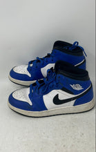Load image into Gallery viewer, Nike Kids Air Jordan 1 Mid DQ8423-402 Blue White Leather Sneaker Shoes Size 6.5Y
