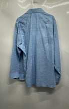Load image into Gallery viewer, Michael Kors Mens Blue Gingham Long Sleeve Non-Iron Dress Shirt Size 17.5 34/35
