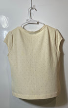 Load image into Gallery viewer, St. John Womens Beige Printed Scalloped V-Neck Cap Sleeve Blouse Top Size Small
