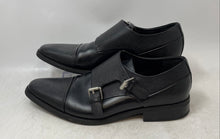 Load image into Gallery viewer, NXT Mens Black Leather Cap Toe Buckle Double Monk Strap Dress Shoes Size 8
