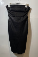 Load image into Gallery viewer, Bebe Womens Black Snake Print Strapless Back Zip Sheath Dress Size Small
