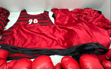 Load image into Gallery viewer, Lot Of Assorted Stats Black And Red Red Boxing Gloves And Boxing Equipment
