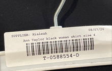 Load image into Gallery viewer, Ann Taylor Womens Black Flat Front Elastic Waist Knee Length A-Line Skirt Size 4
