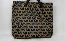 Load image into Gallery viewer, Michael Kors Womens Beige Black Signature Print Double Handle Lined Tote Bag
