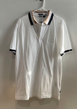 Load image into Gallery viewer, Hugo Boss Mens White Black Cotton Short Sleeve Collared Golf Polo Shirt Size XL

