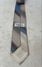 Load image into Gallery viewer, Oleg Cassini Mens Gray And Blue Striped Pattern Formal Pointed Tie
