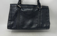 Load image into Gallery viewer, Sag Harbor Womens Black Leather Inner Pockets Double Handle Tote Bag
