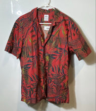 Load image into Gallery viewer, Zara Mens Multicolor Leaf Print Short Sleeve Relaxed Fit Button-Up Shirt Size L
