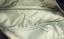 Load image into Gallery viewer, Prada Parfums Womens Green Black Top Zipper Travel Cosmetic Bag Stained
