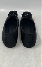 Load image into Gallery viewer, NY&amp;C Womens Black Rhinestone Square Toe Flat Heel Slip-On Ballet Flats Size 6
