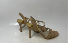 Load image into Gallery viewer, Michael Kors Womens Elisa Beige Leather Charm Ankle Strap Sandals Size 8.5M
