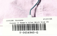 Load image into Gallery viewer, Forever 21 Womens Lilac Flat Front Pockets Button Front Short A-Line Skirt Sz 26
