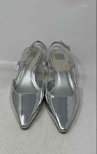 Load image into Gallery viewer, Dolce Vita Womens Silver Pointed Toe Kitten Slingback Heels Size 10W
