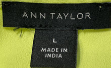 Load image into Gallery viewer, Ann Taylor Womens Lime Green Short Flared Sleeve Round Neck Blouse Top Size L
