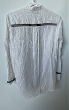 Load image into Gallery viewer, DKNY Womens White Striped Print Long Sleeve Collared Button-Up Shirt Size XS
