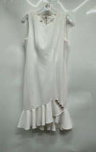 Load image into Gallery viewer, Calvin Klein Womens White Sleeveless High-Low Flounce Hem Sheath Dress Size 8
