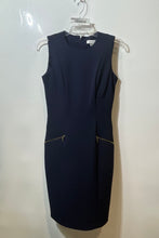 Load image into Gallery viewer, Calvin Klein Womens Navy Blue Sleeveless Back-Zip Sheath Dress Size 2

