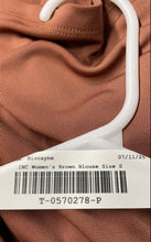 Load image into Gallery viewer, INC International Concepts Womens Brown Long Sleeve Wrap Blouse Top Size S
