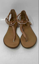 Load image into Gallery viewer, Aldo Womens Beige Leather Open Toe Ankle Strap Thong Sandals Size 7.5
