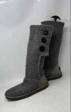 Load image into Gallery viewer, UGG Womens Classic Cardy Gray Knit Round Toe Button Knee High Boots Size 7

