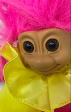 Load image into Gallery viewer, Russ Berrie Pink Yellow Brown Eyes Collectible Clown Jester Plush Troll Doll
