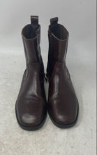 Load image into Gallery viewer, Zara Unisex Kids Brown Leather Square Toe Ankle Zip Chelsea Boots Size EUR 31
