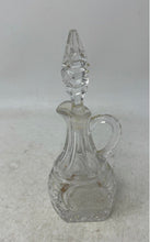 Load image into Gallery viewer, Vintage Cut Crystal Clear Vinegar Or Oil Cruet With Handle And Crystal Stopper
