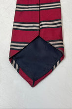 Load image into Gallery viewer, Brooks Brothers Mens Makers Red Black And Beige Striped Silk Pointed Tie
