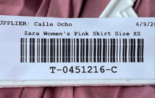 Load image into Gallery viewer, Zara Womens Pink Ruched Asymmetric Hem Long Maxi Skirt Size XS
