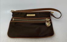 Load image into Gallery viewer, Michael Kors Womens Brown Outer Pocket Card Holder Zipper Wristlet Wallet
