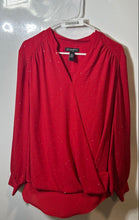 Load image into Gallery viewer, INC International Concepts Womens Red Long Sleeve Faux Wrap Blouse Top Size 14W
