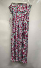 Load image into Gallery viewer, Zara Womens Green Multicolor Floral Strapless Midi Fit &amp; Flare Dress Size M
