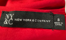 Load image into Gallery viewer, New York &amp; Company Womens Red Pleated 3/4 Sleeve Round Neck Sheath Dress Size S
