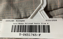Load image into Gallery viewer, Zara Womens Gray Glen Plaid Flat Front Pockets Straight Leg Dress Pants Size 4
