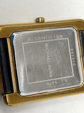 Load image into Gallery viewer, Michael Kors Women's Bradley Gold-Tone Square Case Black Leather Watch (NCL)
