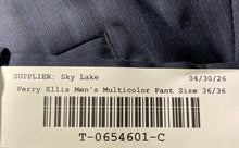 Load image into Gallery viewer, Perry Ellis Mens Blue Flat Front Slash Pocket Straight Leg Chino Pants Sz 36/36
