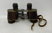 Load image into Gallery viewer, Vintage E. Krauss Brown Gold-Tone Leather-Wrapped And Brass Field Binoculars
