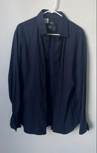 Load image into Gallery viewer, Express Mens Blue Black Long Sleeve Collared Slim 1X Button-Up Shirt Size XL
