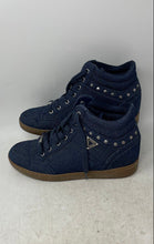 Load image into Gallery viewer, Guess Womens Blue Studded Round Toe Lace-Up Sneaker Shoes Size 12M
