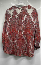 Load image into Gallery viewer, Zara Basic Womens Multicolor Paisley Long Sleeve V-Neck Blouse Top Size Large
