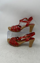 Load image into Gallery viewer, Carlo Pera Womens Red Leather Open Toe Platform Strappy Sandals Size 8
