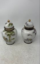 Load image into Gallery viewer, Vintage Lidded Vase Bamboo Floral Motif Set Porcelain Display Japanese Jar
