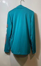 Load image into Gallery viewer, NFL Team Apparel Mens Aqua Gray Orange Miami Dolphins Quarter Zip Shirt Size S
