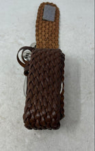 Load image into Gallery viewer, Michael Kors Womens Brown Leather Adjustable Buckle Casual Woven Belt Size M
