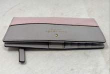 Load image into Gallery viewer, Kate Spade New York Womens Gray And Pink Leather Card Holder Bi-Fold Wallet
